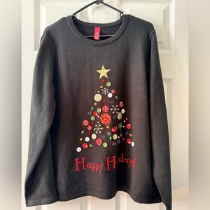 Festive Black Holiday Sweater